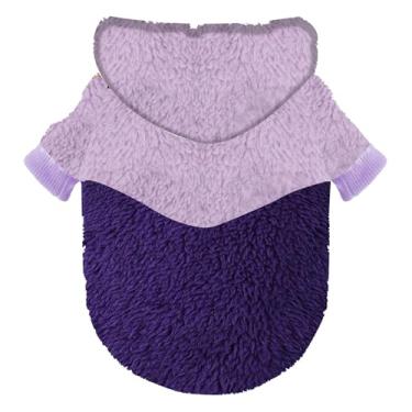 Imagem de Suéter de cachorro pequeno para cães, roupas de inverno, menino, menina, masculino, fêmea, moletom quente de lã XXS, casaco para animais de estimação (roxo, pequeno)