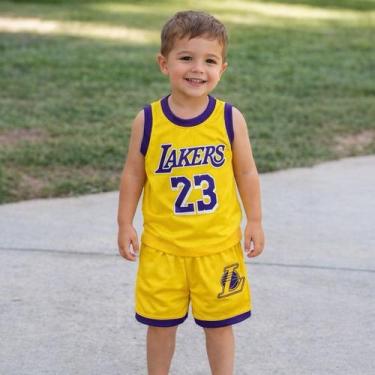 Imagem de Conjunto infantil roupa basquete meninos esporte infantil juvenil cami