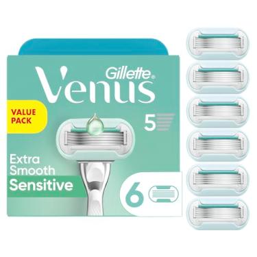 Imagem de Gillette Venus Recargas de lâmina de barbear femininas extra suaves e sensíveis, 6 unidades, projetadas para mulheres com pele sensível