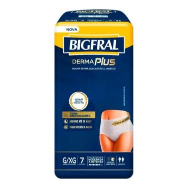 Imagem de Fralda Bigfral Derma Plus Roupa Intima G/xg Com 7 Unidades Grande/Extra Grande