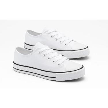 Imagem de Tênis Feminino Star All Unissex Casual Confortável Macio, Branco, 37