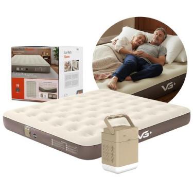 Imagem de Colchão Inflável Casal Queen Lux Tech Resistente com Bomba Lítio USB V