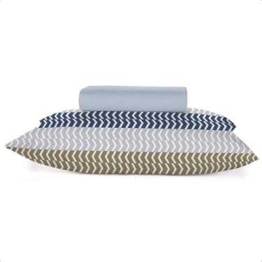 Imagem de Jogo Roupa de Cama Simples 2-3 Peças 100% Algodão Crystal Teka (Serenus, Casal)