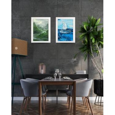 Imagem de Decoratto Kit 2 Porta Retrato 20x25 Moldura Branca