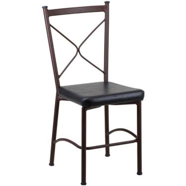 Imagem de Cadeira Buffet Em Alumínio Para Cozinha, Restaurante, área Marrom Com Preto