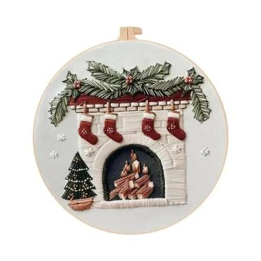 Imagem de Kit De Bordado DIY Para Guirlanda De Flores De Árvore De Natal, Com Te