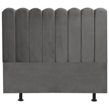 Imagem de Cabeceira Nuvem Cama King 195 Cm Alanis Suede Cinza Escuro