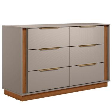 Imagem de Comoda 6 Gavetas 136 Cm Giardino Nogueira Nude Prime Demobile Nogueira Nude Prime
