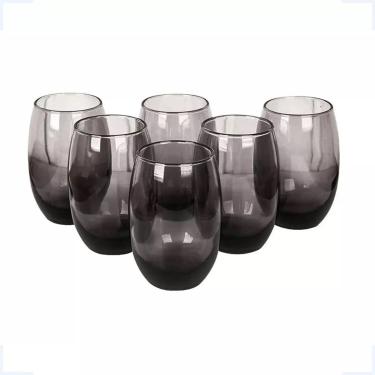 Imagem de Jogo De Copos 6 Peças Aruba Long Drink Água Suco 465ml Cinza - Nadir