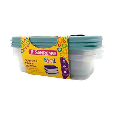 Imagem de Kit Potes Vasilhas Marmita P/ Freezer Microondas 3 Un - Sanremo