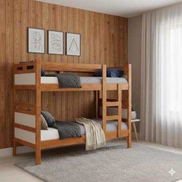 Imagem de Beliche Solteiro Moderna Em MDF Transforma Em Duas Camas De Solteiro -