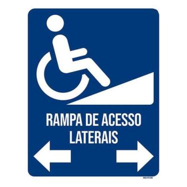 Imagem de Kit 5 Placas Rampa Acesso Laterais 27X35 - Sinalizo