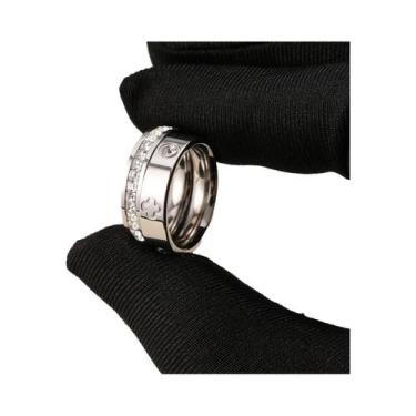 Imagem de Anel Clássico Feminino De Aço Inoxidável Com Zircônia Redonda Prata Do