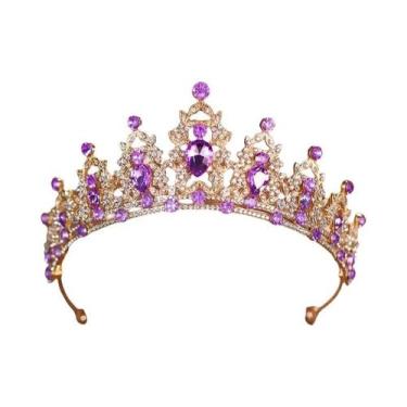 Imagem de Coroa De Princesa Luxuosa Para Meninas, Tiara Elegante Para Casamento,