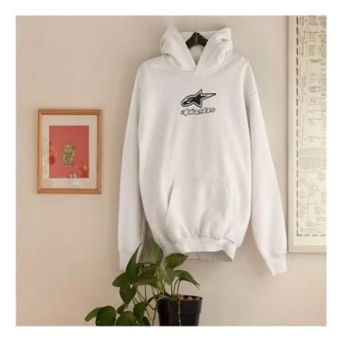 Imagem de Moletom Canguru Com Capuz Alpinestar Unissex, Branco, P