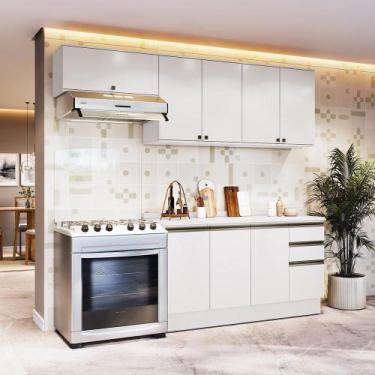 Imagem de Armário de Cozinha Completa 100% MDF 240cm Branco Celeste Kappesberg