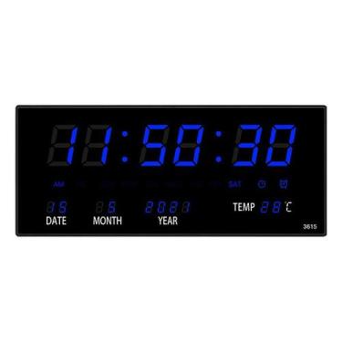 Imagem de Relógio de parede LED com calendário perpétuo digital para sala de est