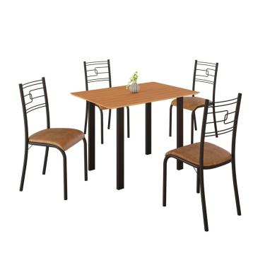 Imagem de Conjunto Sala De Jantar Mila 4 Cadeiras Ella Preto C- Jambo