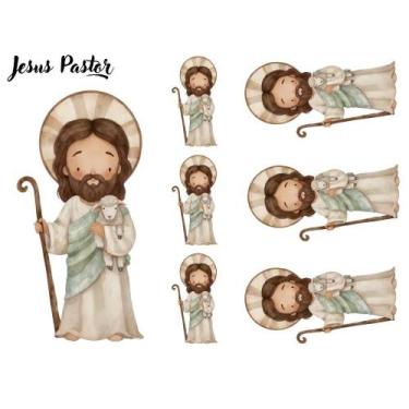 Imagem de Estampa Fácil Santinhos Fabricart - Jesus Pastor