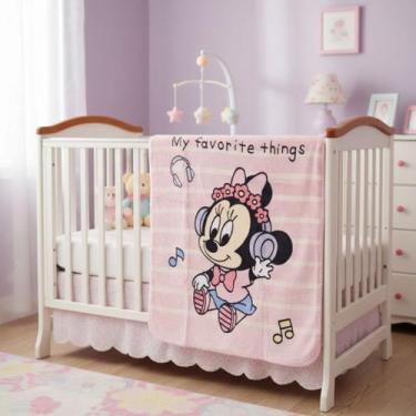 Imagem de Cobertor Bebê Infantil Enxoval Jolitex Antialérgico Minnie e Mickey 90