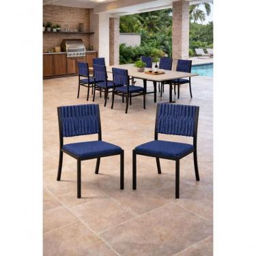 Imagem de Kit 2 Cadeiras área Externa Corda Náutica Azul Milon Solare