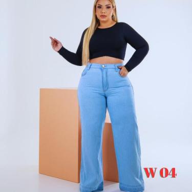 Imagem de Calça Jeans Feminina Wide Leg Plus Size - NoBrand, Bm, W, 04, 50