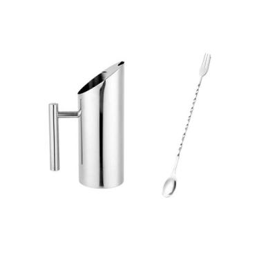 Imagem de Jarra Suco Agua 1L e Colher Bailarina Inox Bartender Bar - casa cha