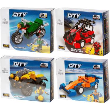 Imagem de Blocos de Montar Robo Blocks Corrida Transformáveis em Robô Ou Veículo com Quatro Modelos Diferentes Cardoso Toys
