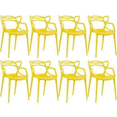 Imagem de Kit 8 Cadeiras Laráz Master Allegra de Jantar - Amarelo - Laraz