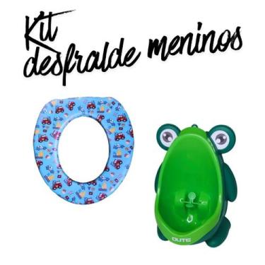 Imagem de Kit Redutor de Assento Sanitário Almofadado + Penico Mictório Sapinho 