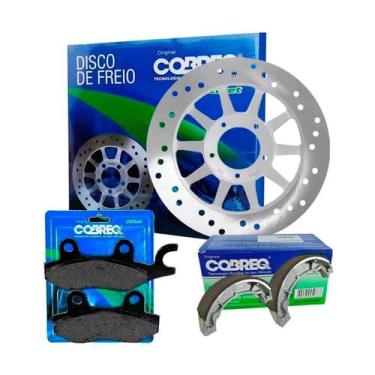Imagem de Disco de freio biz 125 + pastilha + patim lona cobreq