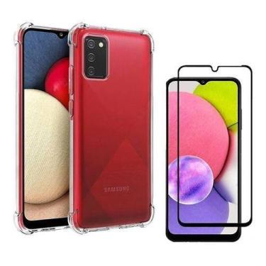 Imagem de Kit Capa Anti impactos para Samsung Galaxy A03S + Película De Vidro 3D