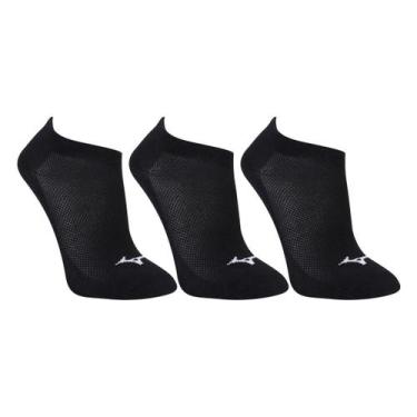 Imagem de Kit Meia Mizuno Basic II C/ 6 Pares, Preto, Branco, 33/38