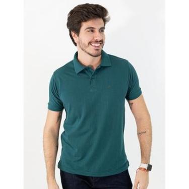 Imagem de Camisa Polo Masculina Tradicional Textura Listrada Anticorpus-Masculino