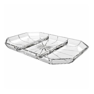Imagem de Petisqueira 3 Divisórias Cristal Refinatto Mesa Posta 21,6cm Retangula