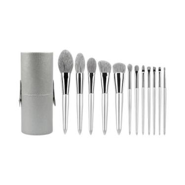 Imagem de Kit Profissional De 12 Pincéis De Maquiagem Com Cerdas Naturais De Cab