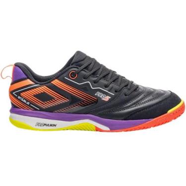Imagem de Tênis Umbro Futsal Pro 5 Stable Masculino, Preto, Laranja, 38