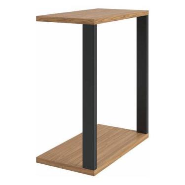 Imagem de Mesa de Apoio para Sofá Estilo Industrial Dalla Costa F36 100% MDF Fre