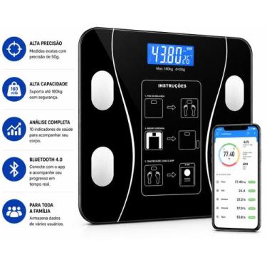 Imagem de Balança Bioimpedância Digital Com Aplicativo Bluetooth Histórico Gratu
