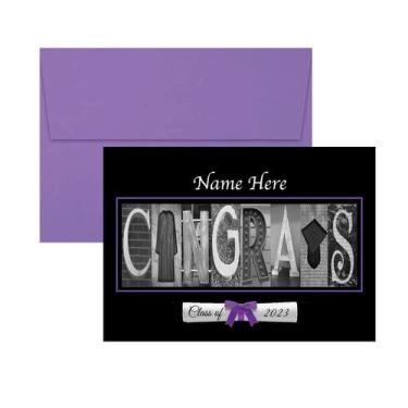 Imagem de Cartão de formatura personalizado 13x18 cm, plano ou dobrado - Marca P