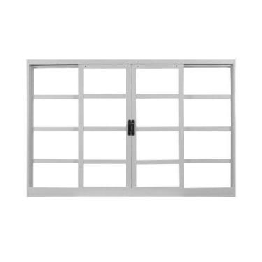 Imagem de Janela de correr mgm aco 4 folhas 100x150cm rq120mm branco