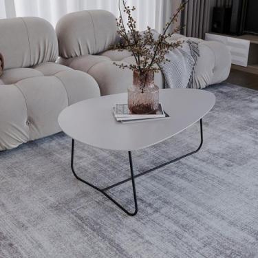 Imagem de Mesa de Centro Trude Organica 35cm x 90cm x 60cm Cinza - Previlege