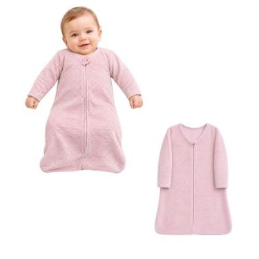 Imagem de Saco de Dormir Bebê com Manga Longa Zíper Tecido Plush Rosa - GG - Min