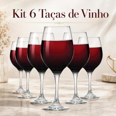 Imagem de Taça De Vinho 385ml Caixa Com 6 Unidades Cor Transparente - Prati Casa