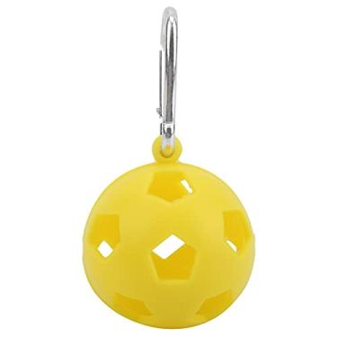 Imagem de Capa de golfe com chaveiro, acessório de treinamento de golfe de textura macia Suporte de manga de golfe para bola de golfe(amarelo)