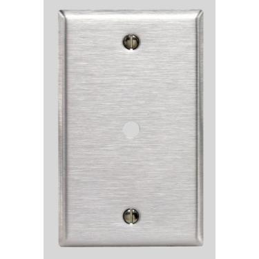 Imagem de Leviton 84013-40 1-Gang .312 polegadas, placa de parede para telefone/cabo, montagem em caixa, aço inoxidável