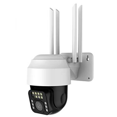 Imagem de Câmera PTZ, câmera IP domo externa que pode funcionar continuamente por 12 horas após falha de energia, câmera de segurança 1080P WiFi com visão noturna em cores, áudio bidirecional