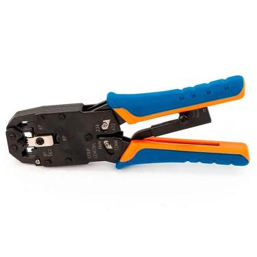 Imagem de Alicate Crimpador de Rede - RJ11 / RJ45 - com Catraca - Cabo Emboarrachado