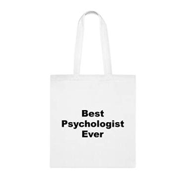 Imagem de Bolsa tote psicólogo, Best Psychologist Ever Tote bag, Presente de psicólogo, Presente para psicólogo, Bolsa de ombro psicólogo, Bolsas reutilizáveis para psicólogo, Ideia de de Natal, Branco