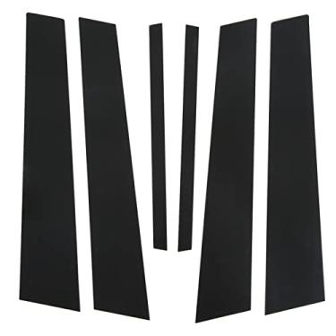 Imagem de 6 peças janela da porta B C guarnição da tampa do pilar, kit de guarnição do pilar, substituição de decalque de espelho preto brilhante para 3 séries F30 2013-2019